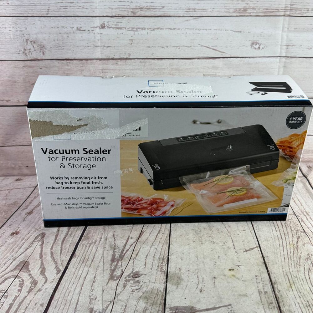 Mainstays Vacuum Sealer Black Pulse Vac Dry And Seal Bag Roll